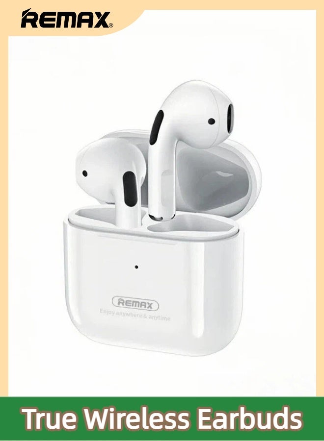 REMAX TWS-10i True Wireless Earbuds, Stereo Music, Call, Gaming Headset, Bluetooth 5.0, Comfortable Fit, Long Battery Life, Fast Charging, Compact and Portable, With Android/iPhone/iOS Devices, White - Image 1