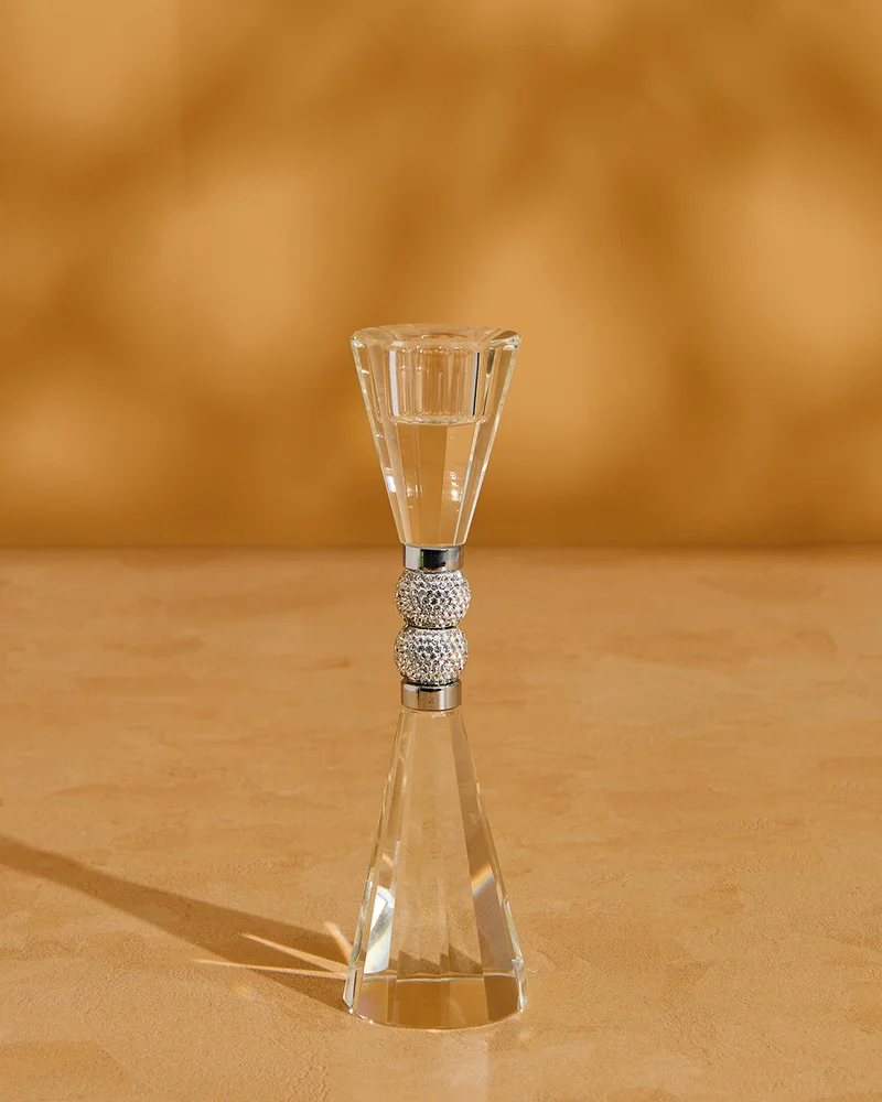 REDTAG Clear Crystal Taper Candle Holder