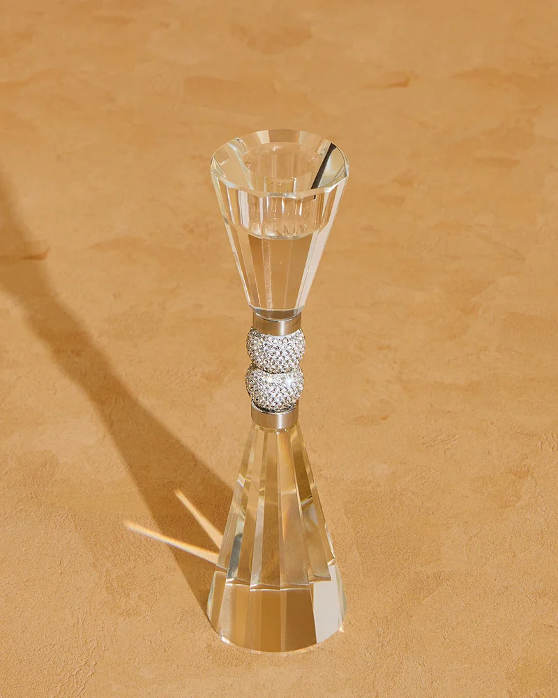 REDTAG Clear Crystal Taper Candle Holder