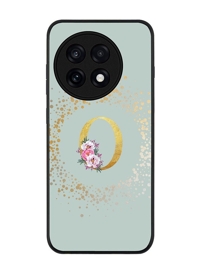 Stylizedd For OnePlus 13R / Ace 5 Pro Case,Slim fit Camera Protection, Shockproof Thin Phone cover  - Custom Monogram Floral - O  (Light Grey )