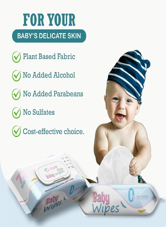 C-Cure Wipes For New Born Baby Paraben & Sulphate Free | Soft Cleansing Baby Wipes | Extra Thick & Moist Wet Wipes for Baby's Prevents Rashes & Redness with Goodness of Vitamin E & Jojoba Oil (Pack 1) - Image 4