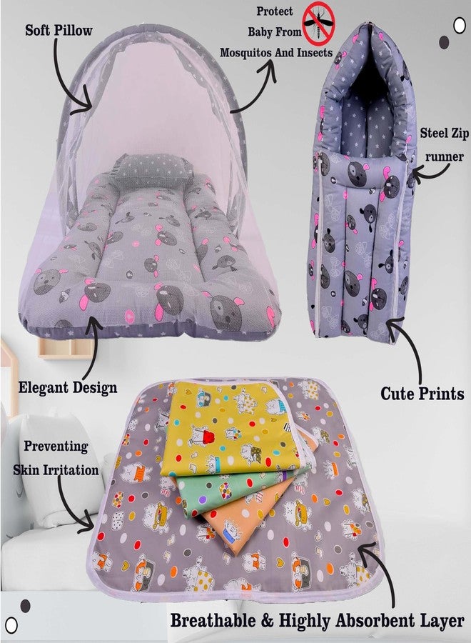 Kwitchy طقم مفروشات أطفال حديثي الولادة من Kwitchy، مجموعة من العناصر الأساسية الفاخرة للأطفال من الجنسين (رمادي، من 0 إلى 6 أشهر) (مجموعة من 3 قطع) - Image 2