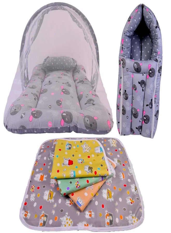 Kwitchy طقم مفروشات أطفال حديثي الولادة من Kwitchy، مجموعة من العناصر الأساسية الفاخرة للأطفال من الجنسين (رمادي، من 0 إلى 6 أشهر) (مجموعة من 3 قطع) - Image 1