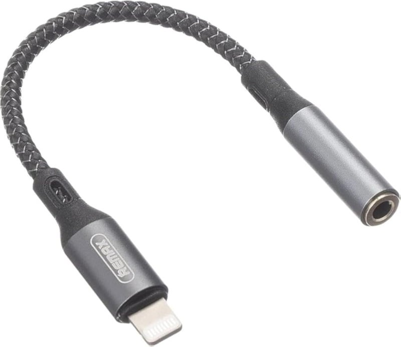 Remax RL-LA13i Sury Series 3.5mm Audio Jack Splitter,Dual Headphone Adapter for High-Fidelity Audio Sharing, Compatible with Smartphones, Tablets, Laptops - Gray Black
