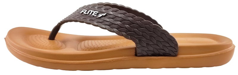 FLITE Women's Daily Use Slippers || Flip flop for Girls || Ladies Slipper (Brown, 6) - Image 3