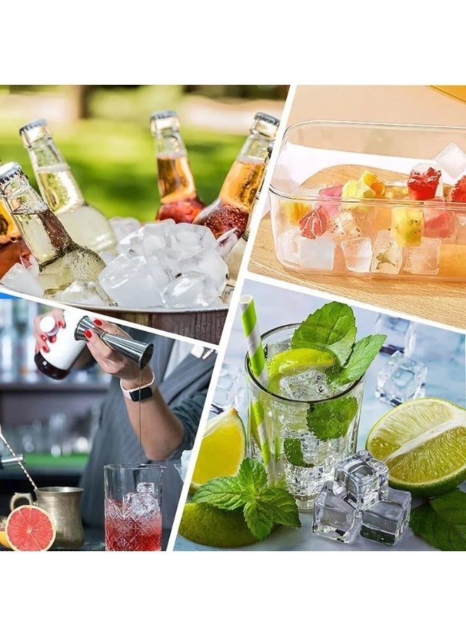 تانجبلب حزمة من 3 قوالب الثلج سيليكون قوالب مكعبات الثلج الممتازة صانع 37 تجويف علبة الثلج السيليكون لصواني مكعبات الثلج المجمدة مع غطاء (متعدد الألوان) - Image 5