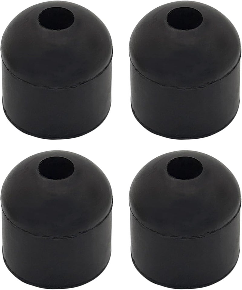 AA Screw On Black Rubber Bumpers for Shed Doors, Sliding Door & Cabinets - 1" x 1" (4 Pack) - Image 1