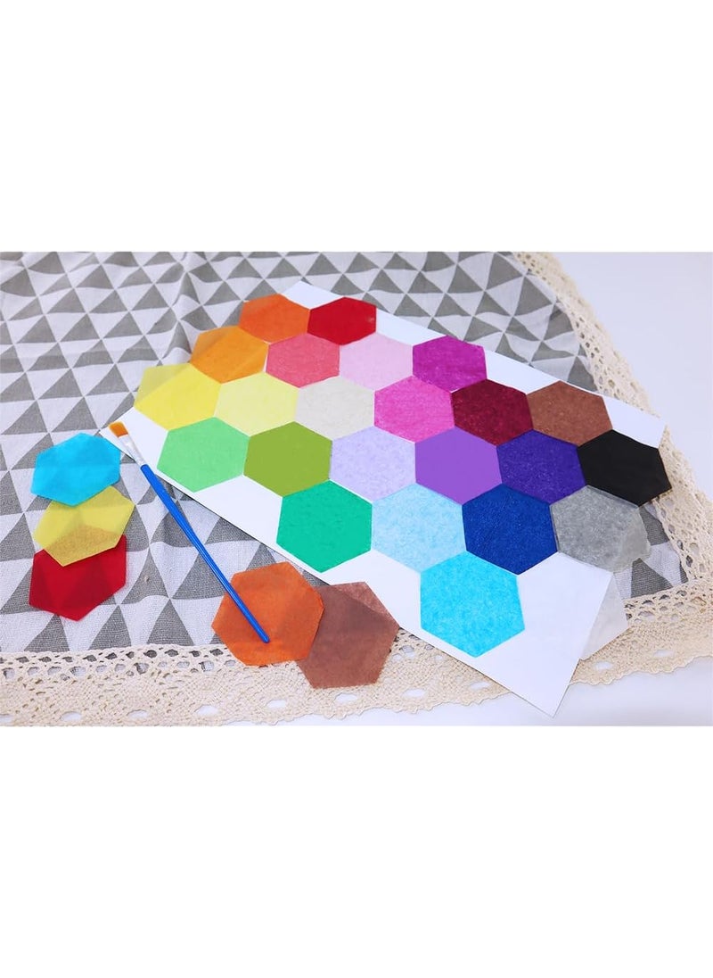 Exquiss Exquiss 1200 Pieces Tissue Paper Hexagon Shape 24 x 22 Inch 12 Colors for Art Paper Craft Hexagon Collage Hexagon Bee Hive Scrunch Kids DIY Craft Tracing Scrapbooking Embellishments Mural Rainbow  - Image 5