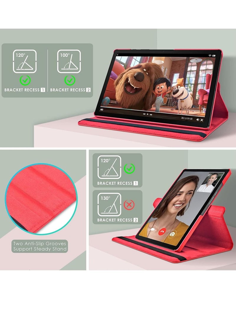 ELTRAZONE Case Compatible with Galaxy Tab A8 10.5" Case (SM-X200/X205/X207), Galaxy Tab A8 Case 10.5 inch,Auto Sleep/Wake 360° Rotating Stand Folio Leather Case for Tab A8 2022 (Red) - Image 3
