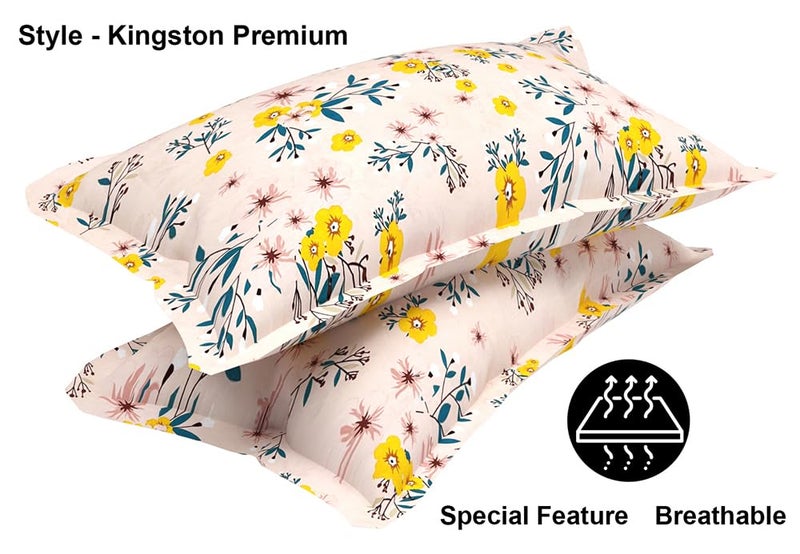 VAS COLLECTIONS 220 TC 100% Cotton Kingston Collection Super King Size Bedsheets with 2 King Size Pillow Covers| Luxury Soft Sheets (3pcs Set) |108x108 inches, Purple - Image 4