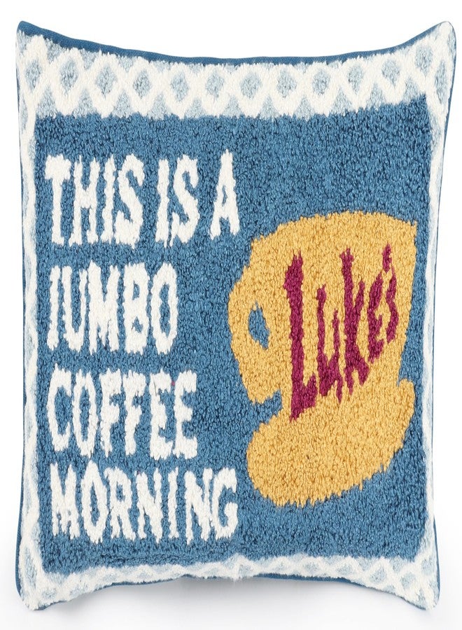 Jay Franco Needlepoint Decorative Pillow - 15 Inch Ultra-Soft Stuffed Plushie & Cozy Throw Pillow, Official Licensed Product, Blue - Gilmore Girls - Image 1