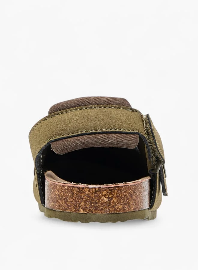 Mister Duchini Boys Solid Closed Toe Sandals With Hook And Loop Closure