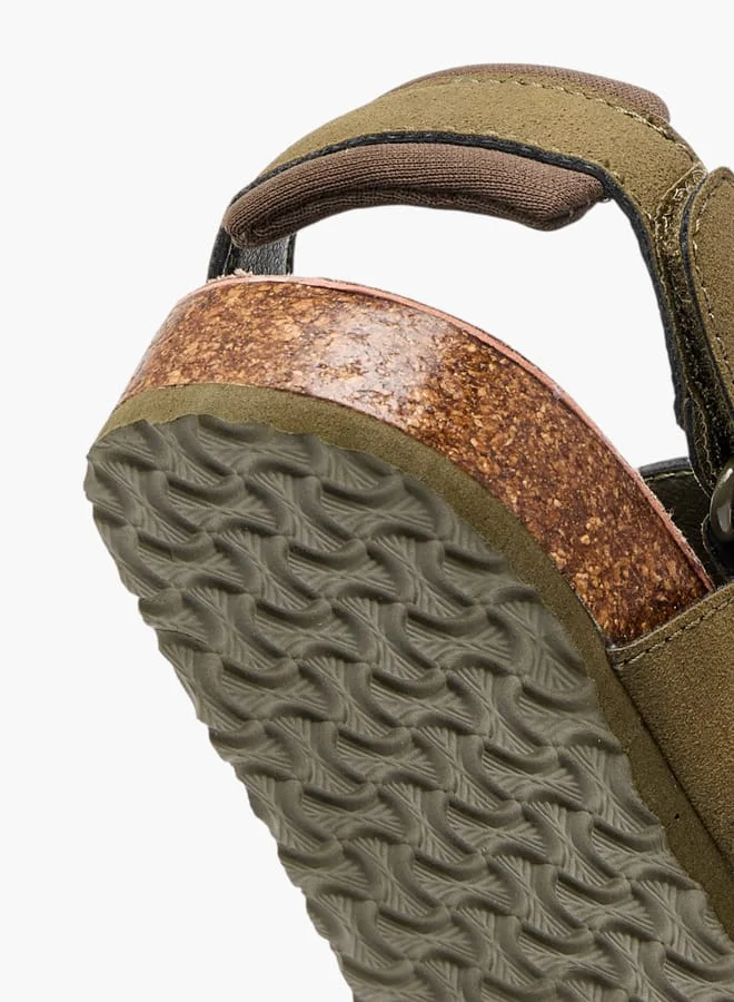 Mister Duchini Boys Solid Closed Toe Sandals With Hook And Loop Closure