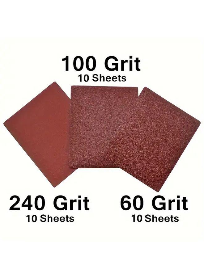 30pcs PVC Sanding Paper Set Wet Dry Use 4 5x5 5 Inch For Wood Metal Primer Paint Polishing - Image 3