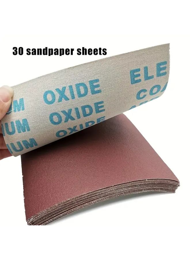 30pcs PVC Sanding Paper Set Wet Dry Use 4 5x5 5 Inch For Wood Metal Primer Paint Polishing - Image 5