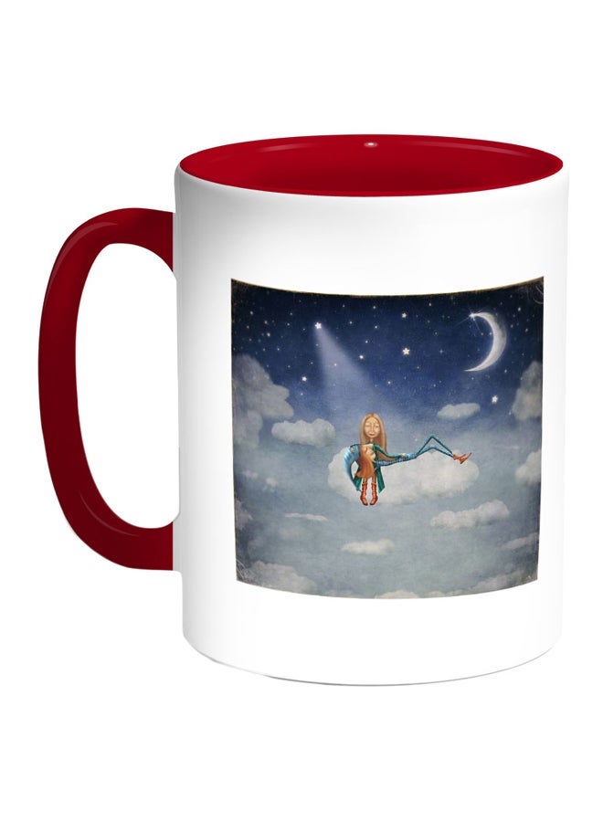 RYN A Tale Before Bedtime Printed Coffee Mug Red/White/Blue 11ounce