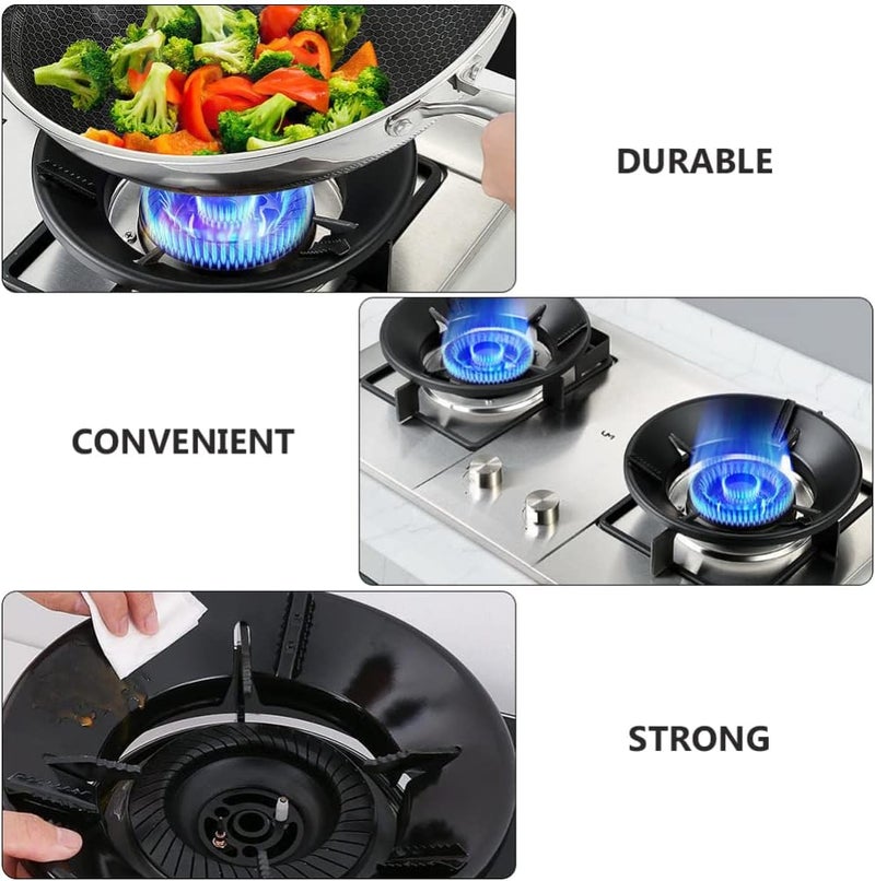 Gas Stove Burner Covers Cast Iron Wok Support Ring: Camping Gas Stove Pot Stand Bracket Windproof Stove Pot Holder Burner Grate for Home Kitchen Camping Gas Ring Reducer - Image 4