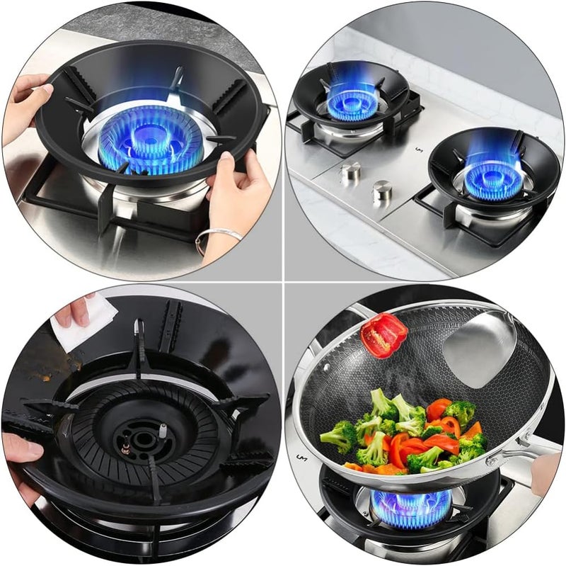 Gas Stove Burner Covers Cast Iron Wok Support Ring: Camping Gas Stove Pot Stand Bracket Windproof Stove Pot Holder Burner Grate for Home Kitchen Camping Gas Ring Reducer - Image 5