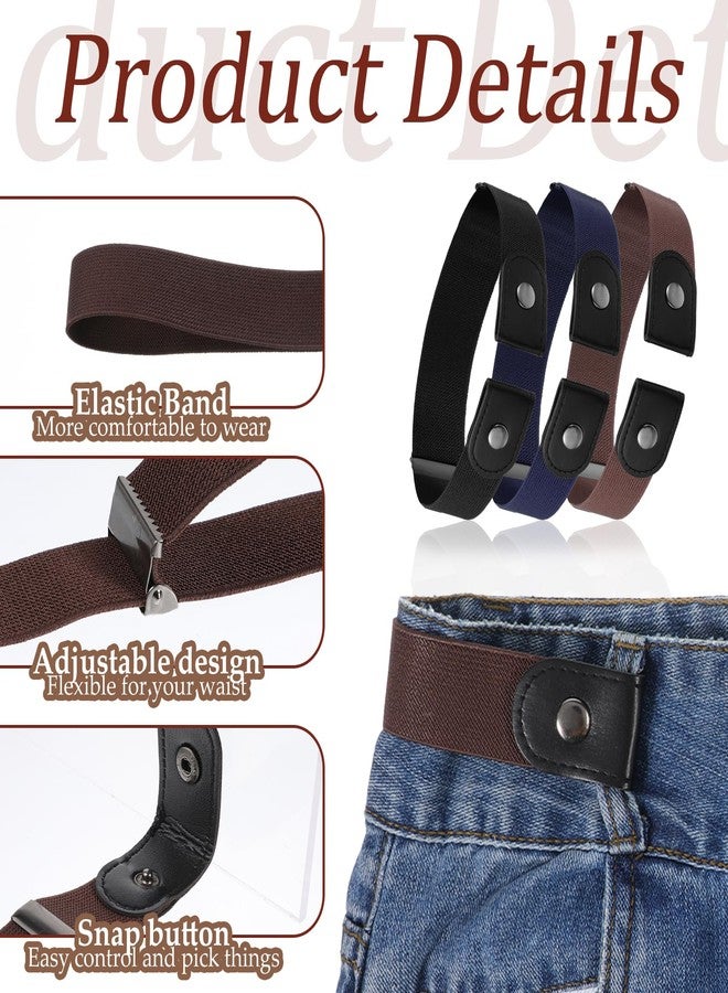 JJUNW 3 PCS No Buckle Stretch Belts for Toddler, 3 Colors No Buckle Belt for kids Adjustable Kids Elastic Belt for Boy Girl Causal Pants Jeans - Image 3