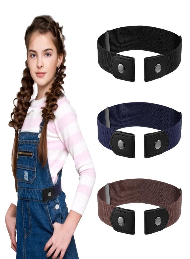 JJUNW 3 PCS No Buckle Stretch Belts for Toddler, 3 Colors No Buckle Belt for kids Adjustable Kids Elastic Belt for Boy Girl Causal Pants Jeans - Image 1