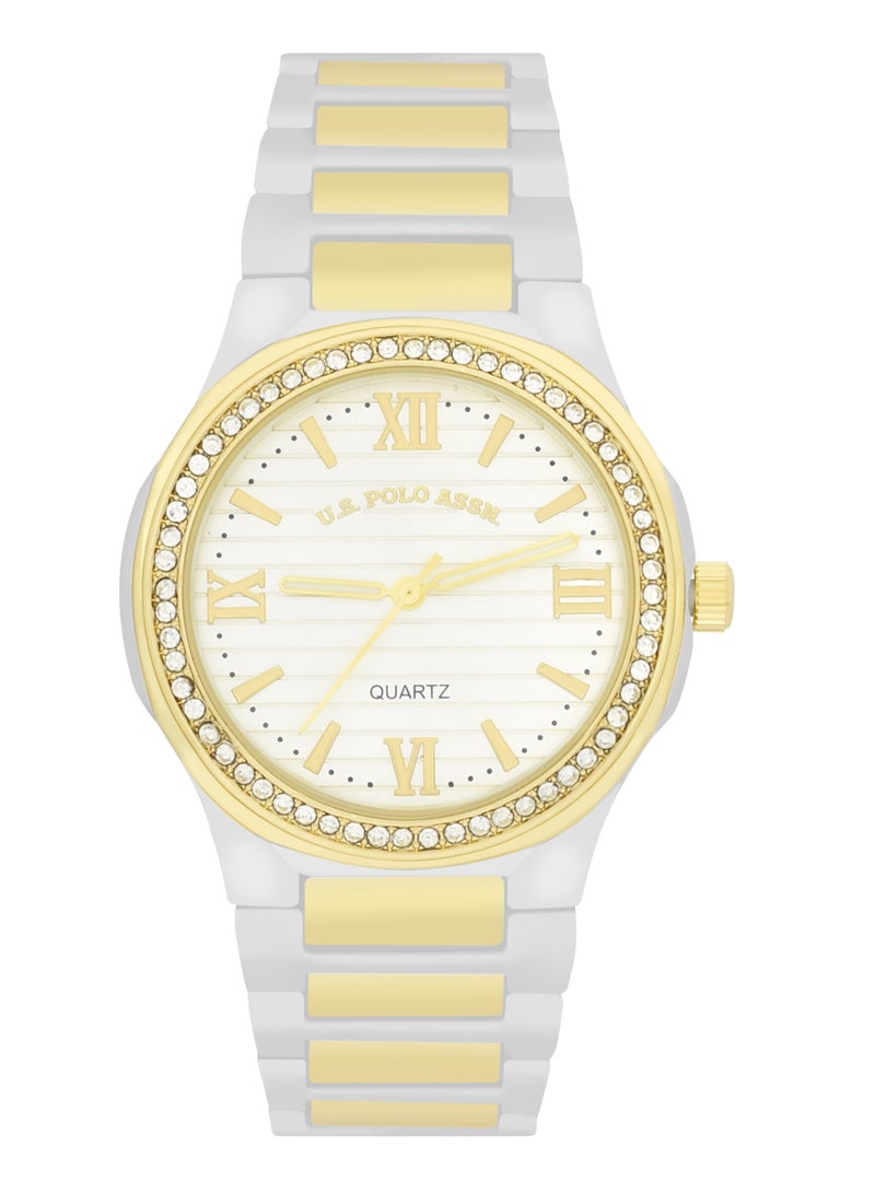 U.S. Polo Assn. Women's Quartz Analog dual tone plated watch and bracelet set  - Image 3