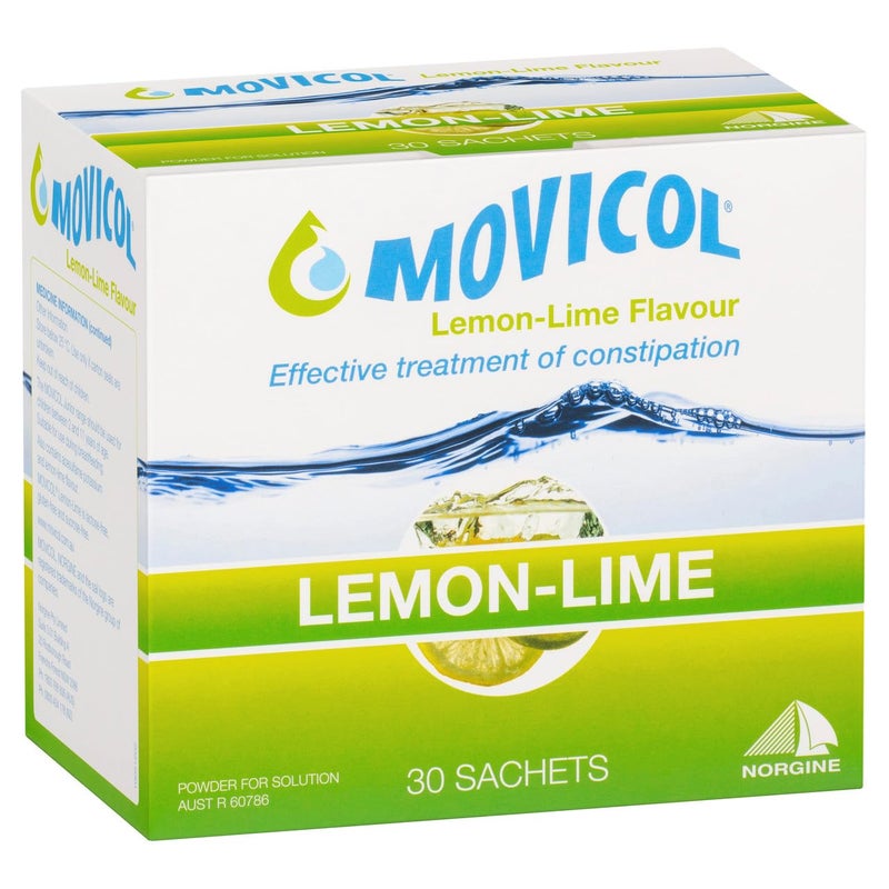 Movicol Sachets for Relieve of Constipation to Restore Comfortable Bowel Movements - Lemon - Lime Flavor - 30 Sachets - Image 1
