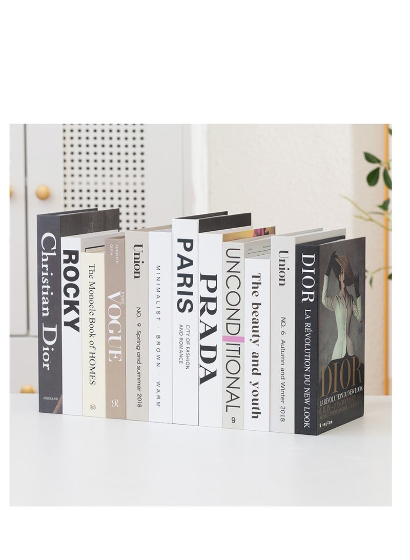 GGOOT 12 Pcs Bookshelf Decor, Fake Decorative Books, Decoration for Home Office Bar Table Shelf, Fold yourself - Image 1