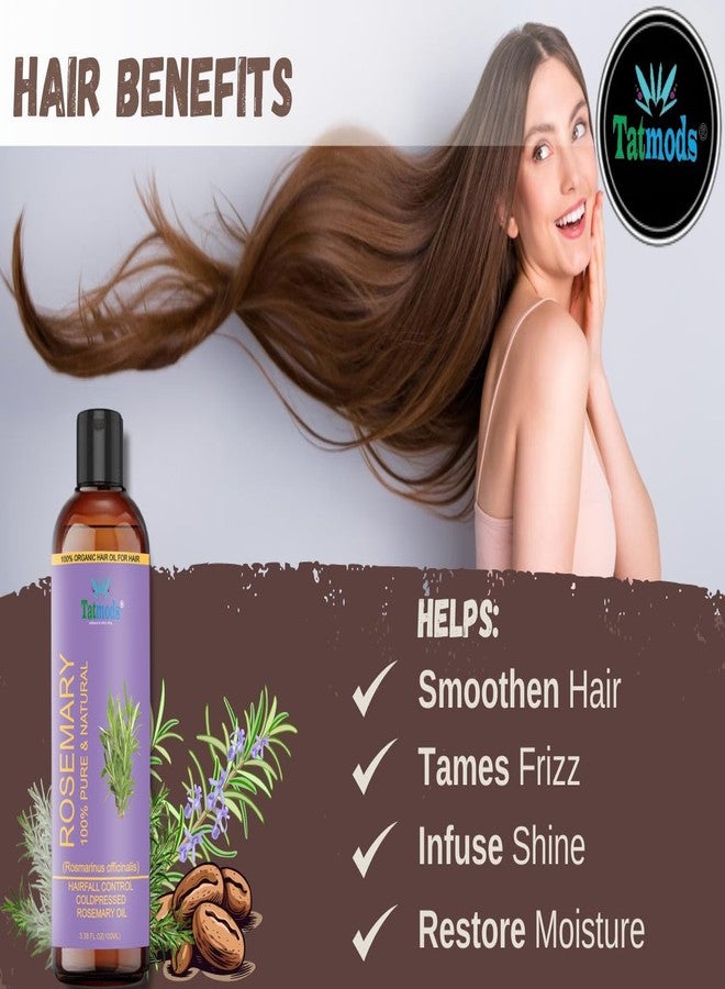 TATMODS Organics Rosemary Oil 100 ml For Hair Care No Sulphates Hair Oil - Image 5