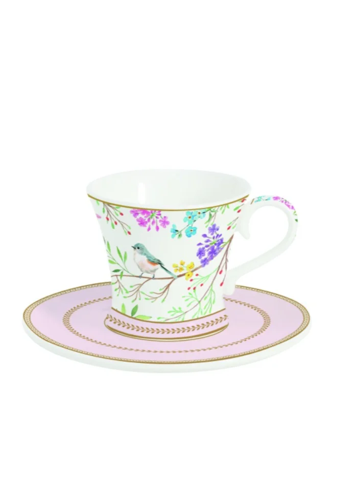 Easy Life Birds Melody Coffee Cup and Saucer Set Multicolor 80ml R1787SABU#BIME