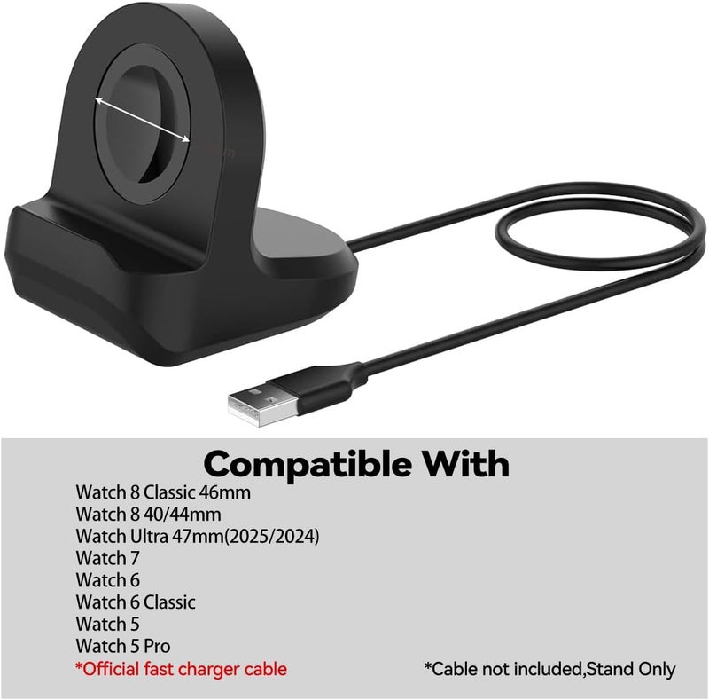 Charger Stand for Samsung Galaxy Watch 7/FE/6/5/4 40mm 44mm, Watch 6/4 Classic 43mm 47mm/42mm 46mm, Watch 5 Pro 45mm,Silicone Charging Dock Station Nightstand Cable Management for Samsung - Image 2