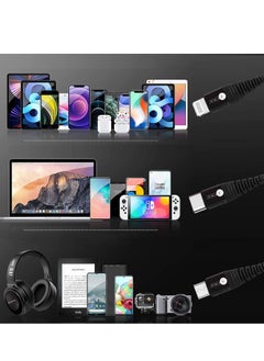 AFRA AFRA USB Charging Cable, 2.4A, Nylon-Braided Jacket, With Data Transmission, USB A to Micro-USB + Type C + Lightning Connector, 1.2-meter length, Durable, Tangle Free  - Image 4