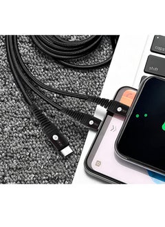 AFRA AFRA USB Charging Cable, 2.4A, Nylon-Braided Jacket, With Data Transmission, USB A to Micro-USB + Type C + Lightning Connector, 1.2-meter length, Durable, Tangle Free  - Image 5