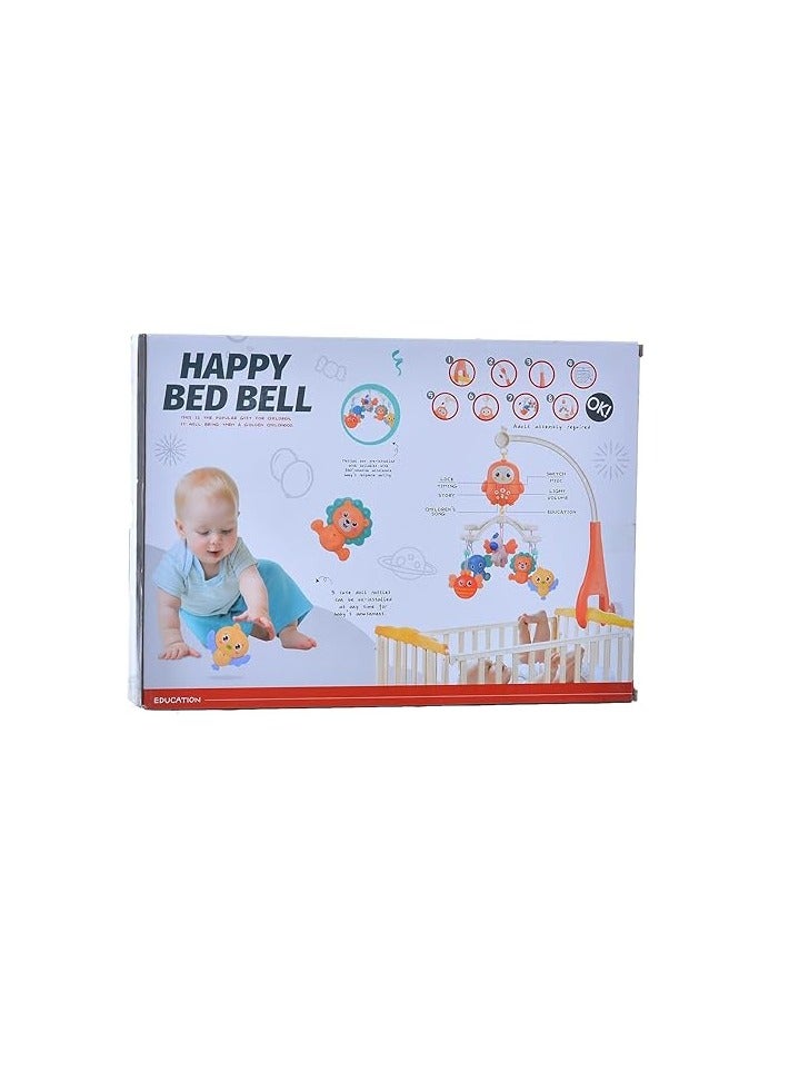 سرير أطفال متنقل مع موسيقى وأضواء، هاتف محمول لسرير الأطفال مع جهاز تحكم عن بعد، خشخيشات حيوانات دوارة معلقة، 16 أغنية ووظيفة توقيت، ألعاب أطفال كرتونية للفتيات والاولاد - Image 4