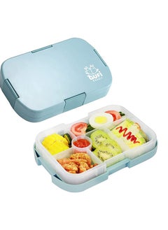 Cool Baby COOLBABY Kids Lunch Box, Bento Box for Kid with 6 Compartments, Suitable for Microwave and Dishwasher, 920ml Lunch Container for Kids(Blue）  - Image 1