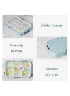 Cool Baby COOLBABY Kids Lunch Box, Bento Box for Kid with 6 Compartments, Suitable for Microwave and Dishwasher, 920ml Lunch Container for Kids(Blue）  - Image 4