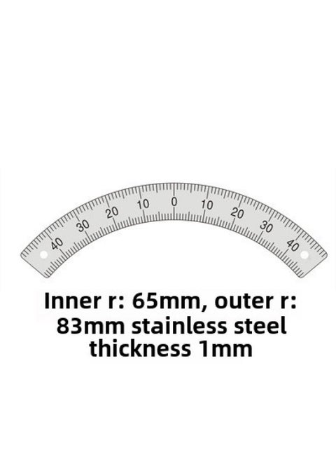 Stainless Steel Angle Ruler Aluminum Alloy Ruler Arc-shaped Angle Ruler Indexing Scale Cylinder Arc Template-Model:45-0-45°(outer R83/inner R65)