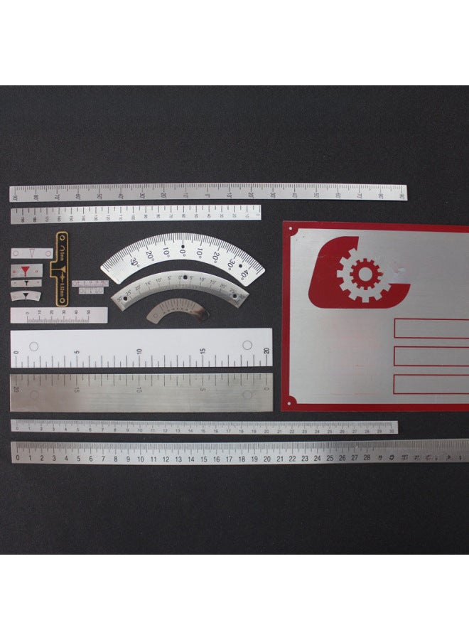 Stainless Steel Angle Ruler Aluminum Alloy Ruler Arc-shaped Angle Ruler Indexing Scale Cylinder Arc Template-Model:45-0-45°(outer R83/inner R65)