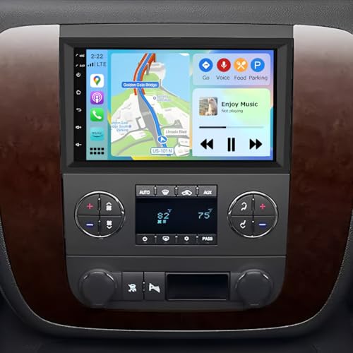 Eforcase راديو سيارة مناسب لشيفروليه سيلفرادو إمبالا تاهو 2007-2013، أندرويد 13 وايرلس كار بلاي أندرويد أوتو 7" شاشة تعمل باللمس بلوتوث لراديو سيارة جي إم سي يوكون سييرا 2007-2013، 2+32G، مع كاميرا - Image 1