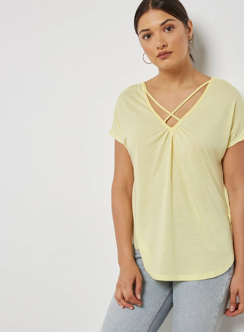 ONLY Front Criss Cross T-Shirt