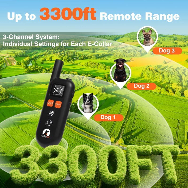PaiPaitek No Shock Dog Training Collar with Remote 3300ft Range, Humane Vibrating Dog Collar, 3 Modes Ultrasonic, Beep, Vibration for Small Medium Large Dogs - Security Lock & No Prongs - Image 4