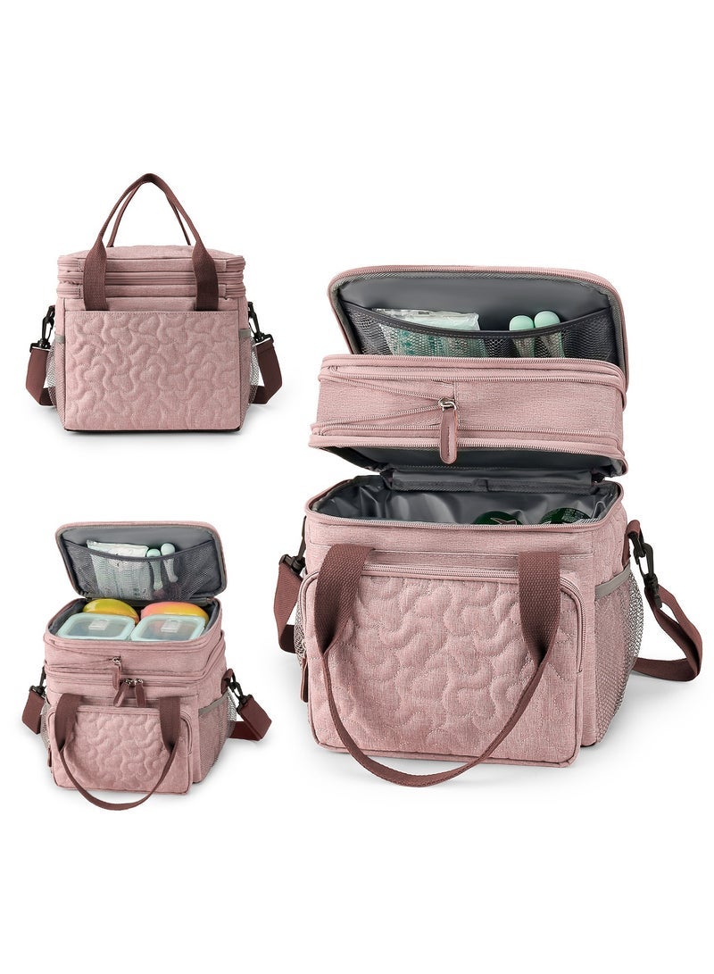 Large capacity shoulder bag thermal bag waterproof bag for outdoor travel lunch bag double layer picnic constant temperature preservation - Image 2