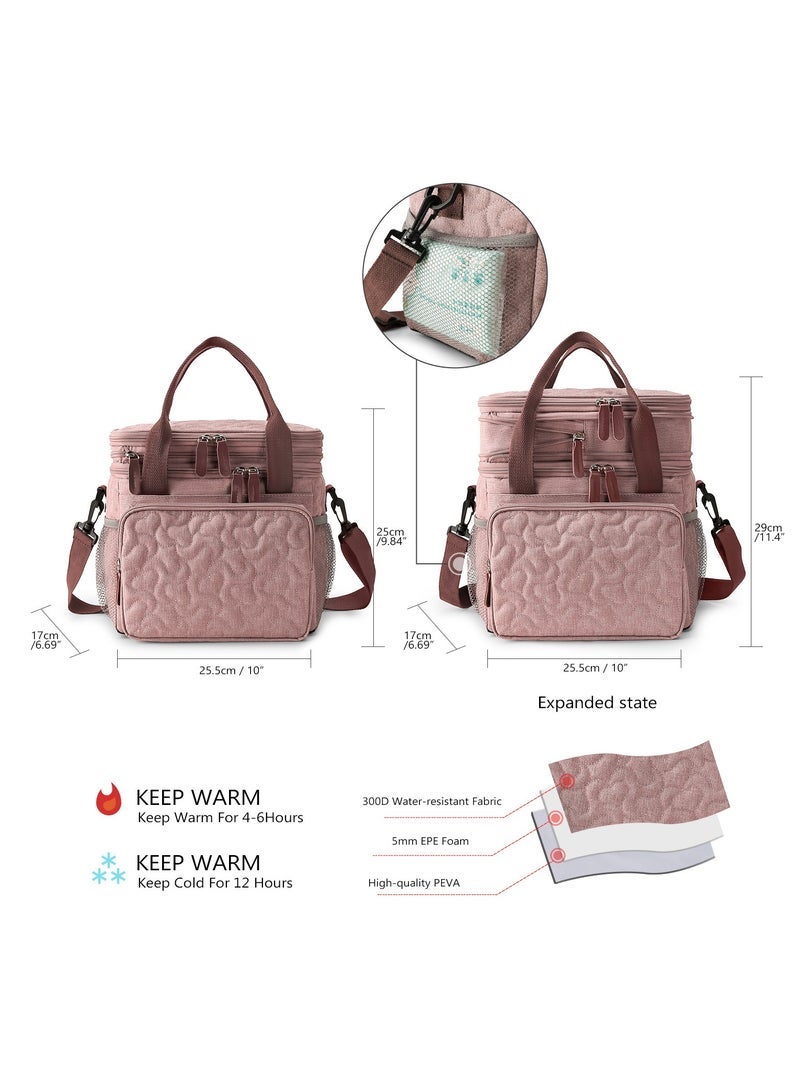 Large capacity shoulder bag thermal bag waterproof bag for outdoor travel lunch bag double layer picnic constant temperature preservation - Image 5