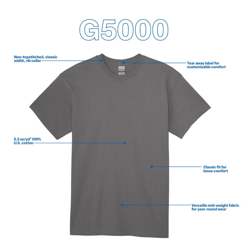 Gildan mens Heavy Cotton T-shirt, Style G5000, Multipack Shirt, Charcoal (2-pack), XX-Large US - Image 4