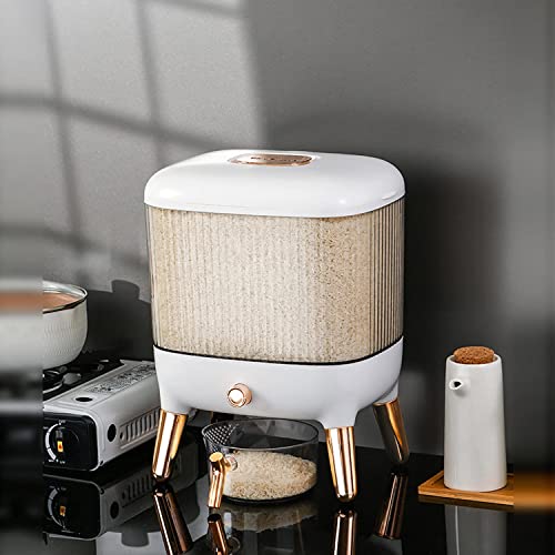 KEYOZA 10KG Rice, Flour, Dry Food Storage Container, Decimeter with lid and Measuring Cup, Large Food Storage Container, airtight Dry Food Dispenser, Whole Wheat Rice Storage Box - Image 2