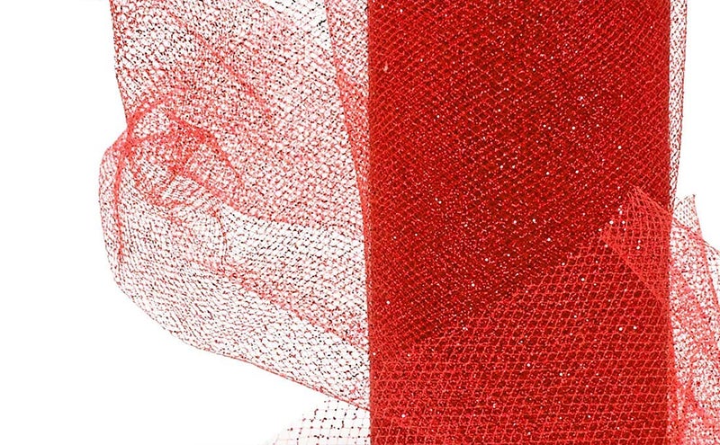ProKart Premium Net Fabric Mesh Solid Glitter Cloth for Flower Bouquet, Trousseau Packing, Fabric for Gift Wrapping, Party Hall Decor, Sweet Boxes, Gift Decoration (10 Meters, Red Gold) - Image 1