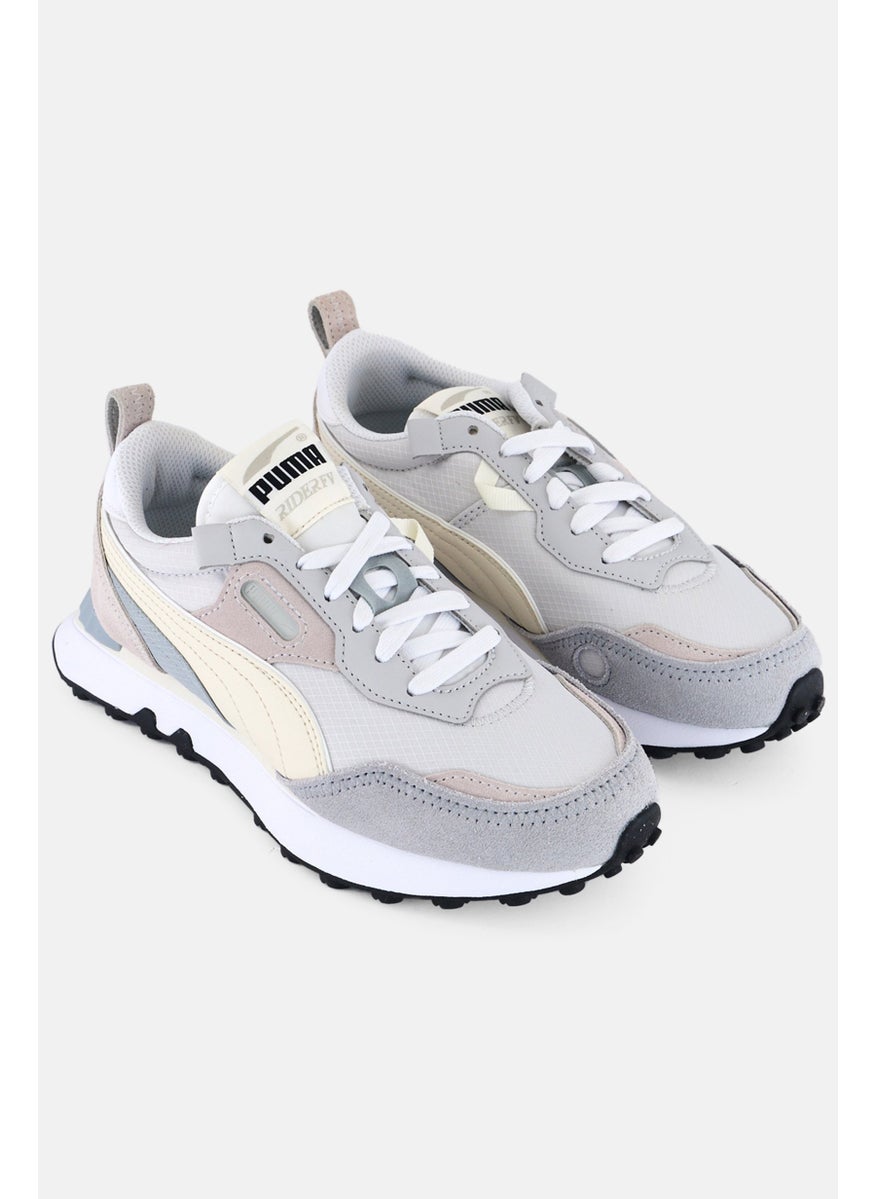 PUMA - Kids Boy Rider Future Vintage Lace Up Sport Shoes, Light Grey - Image 1