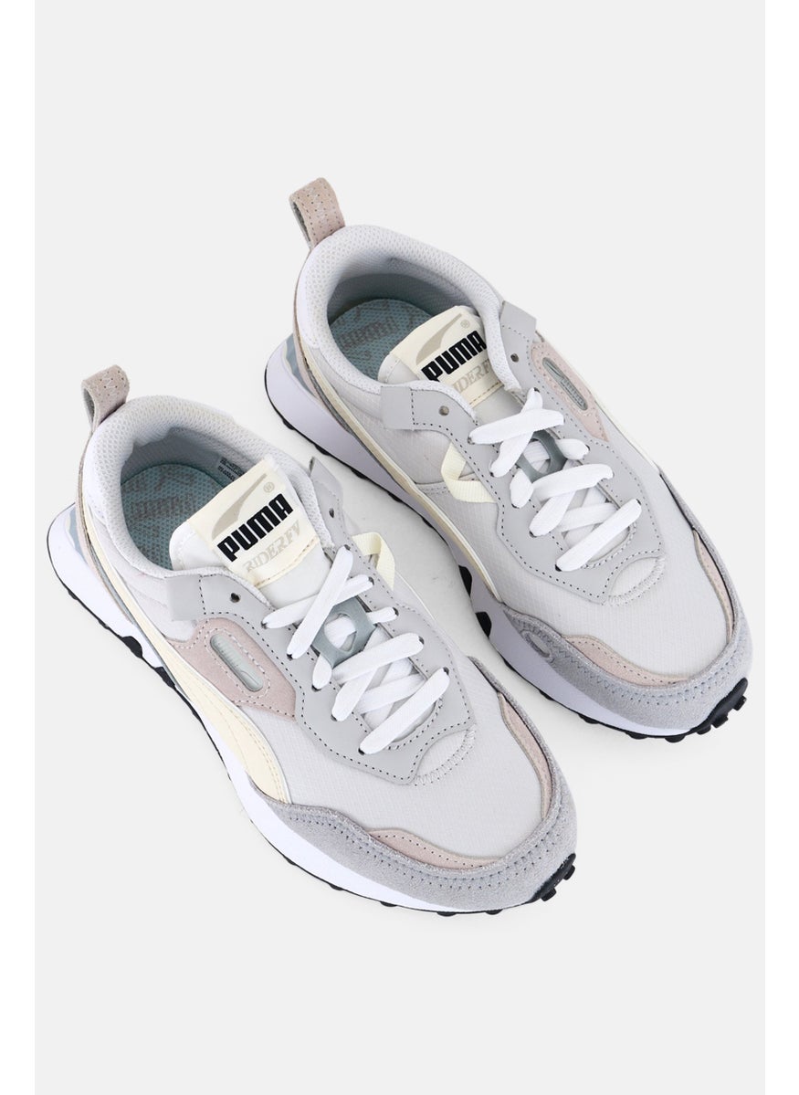 PUMA - Kids Boy Rider Future Vintage Lace Up Sport Shoes, Light Grey - Image 1