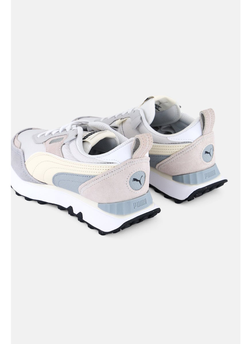 PUMA - Kids Boy Rider Future Vintage Lace Up Sport Shoes, Light Grey - Image 1