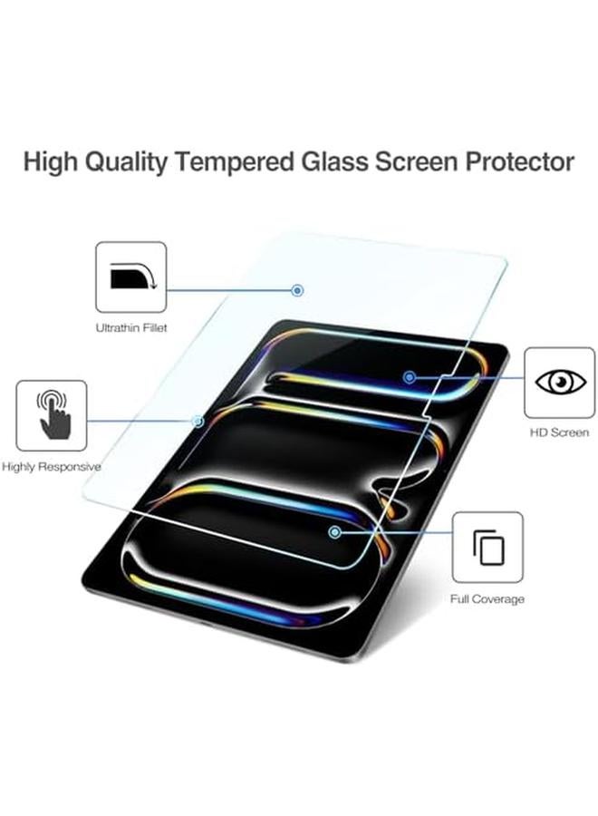 Procases 2 Pack Screen Protector For Ipad Pro 13 Inch M4 2024 With 2 Camera Lens Protectors 9H Hardness Hd Clear Tempered Glass Film For Ipad Pro 13” 7Th Gen 2024 2Clear - Image 3
