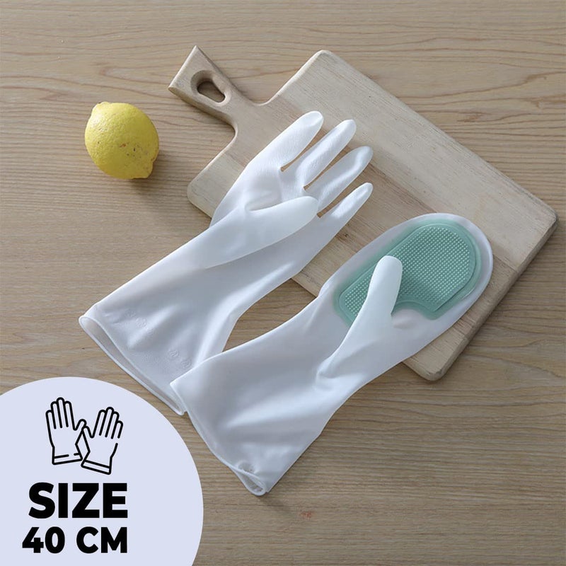 Kuber Industries Kuber Industries Multi-Purpose Silicon Gloves For Kitchen Cleaning, Pet Grooming & Gardening|Reusable Gardening Gloves|Heat Resistant For Better Protection|Green - Image 2
